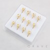 HEART WITH ROUND BEZEL CZ NOSE HOOP BOX 316L SURGICAL STEEL